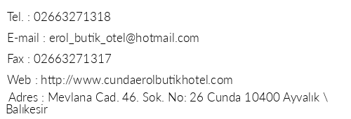 Erol Hotel telefon numaralar, faks, e-mail, posta adresi ve iletiim bilgileri